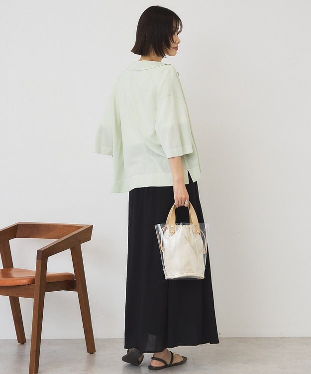AMERICAN HOLIC 襟付き5分袖ニットカーディガン Mint