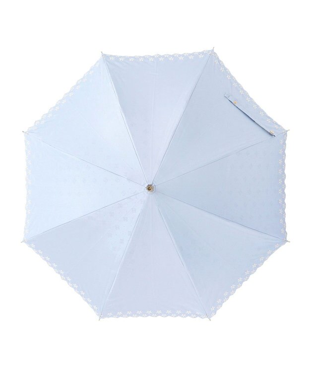 MOONBAT DAKS 晴雨兼用日傘 長傘 ドット ジャカード ボーラ刺繍 ペールスカイ