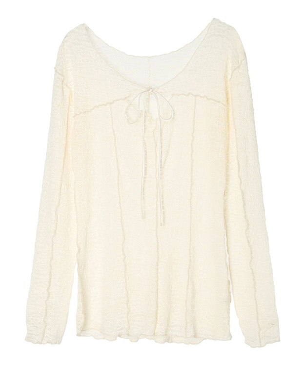 Green Parks カットワークデザインレーストップス Off White