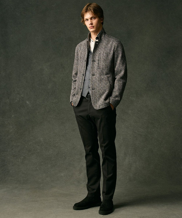 JOSEPH ABBOUD 【ウエストも伸びる！オーガニックコットン使用・25AW】トリコチンストレッチ パンツ ブラック系