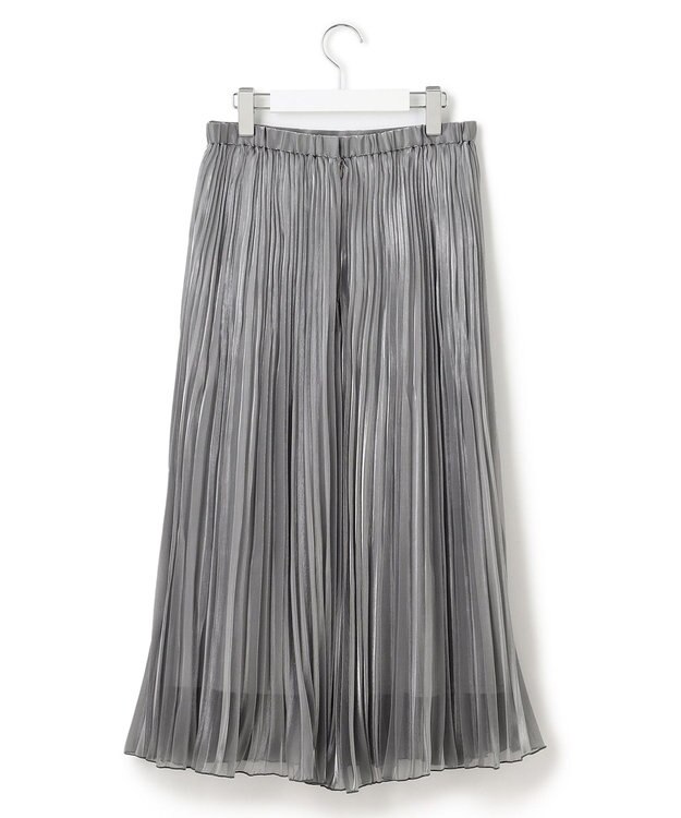 23区 シャイニー プリーツスカート シルバー系