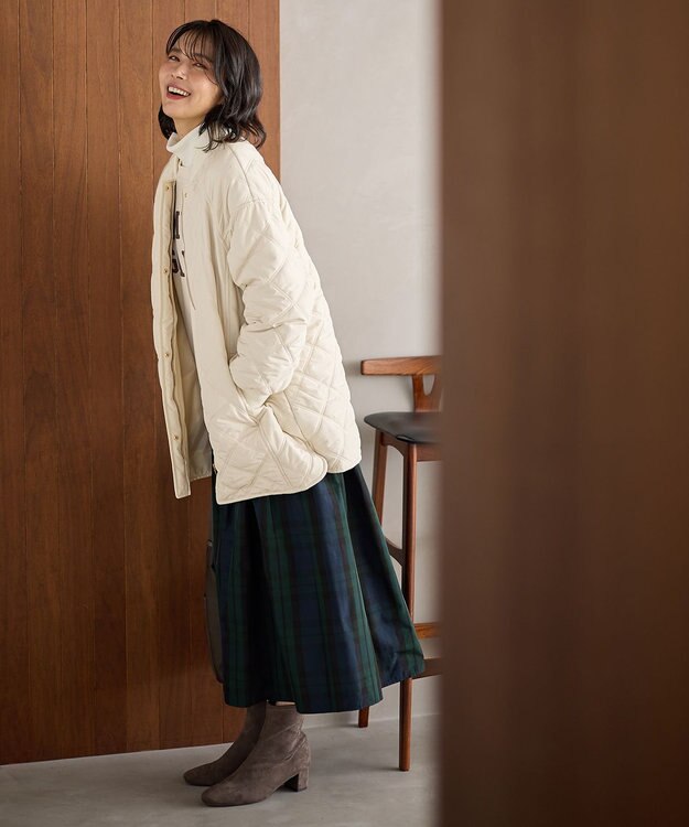 ANY 【洗濯機可/撥水】ダイヤキルトブルゾン エクリュ