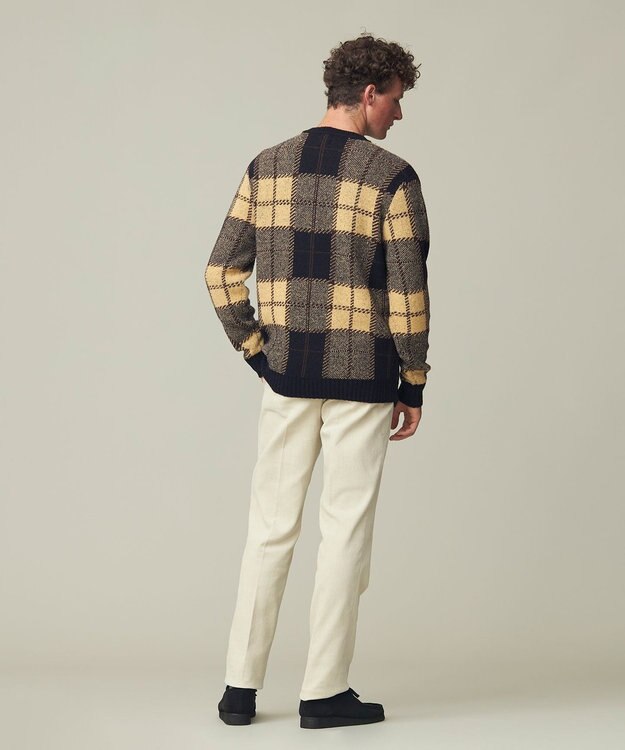 J.PRESS MEN ブークレジャガード ブラックウォッチクルー ニット ネイビー系7
