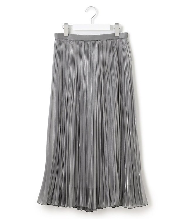 23区 シャイニー プリーツスカート シルバー系