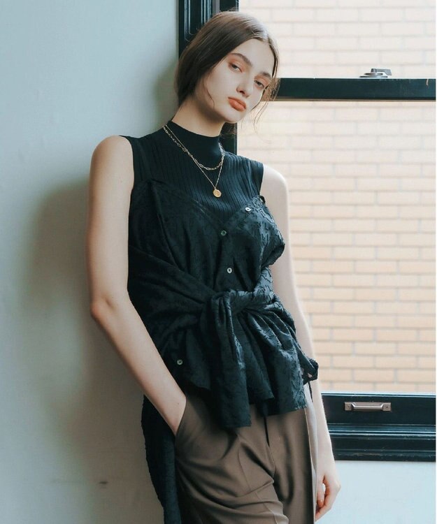 YECCA VECCA 3wayシアージャガードシャツ Ivory