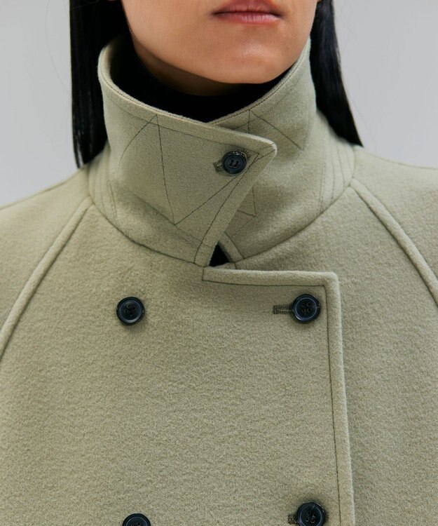 BEIGE， 【VERY NaVY12月号掲載】LABBOCK / ウール混ラグランステンカラーコート  L.Khaki