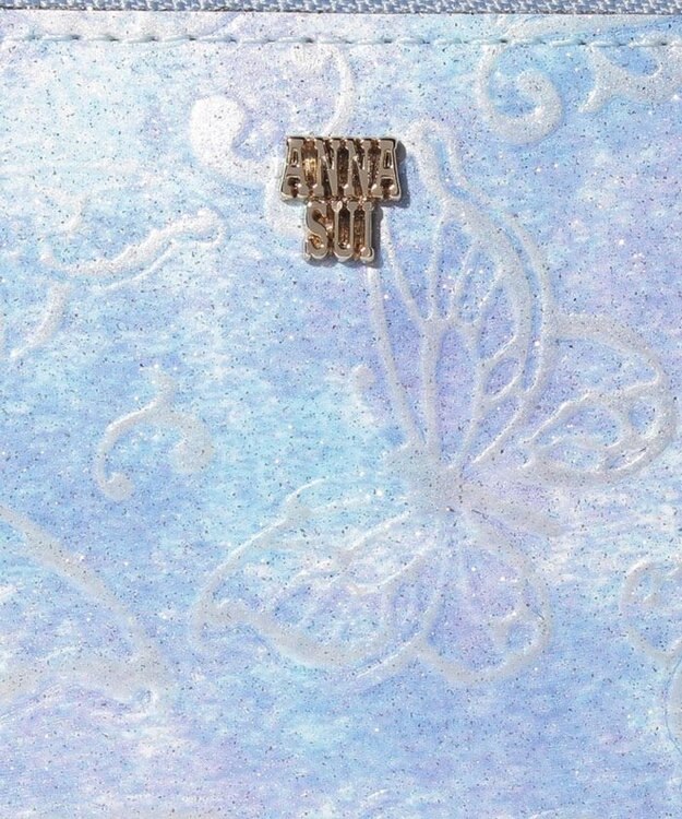 ANNA SUI パピヨン ラウンド長財布 ライトブルー