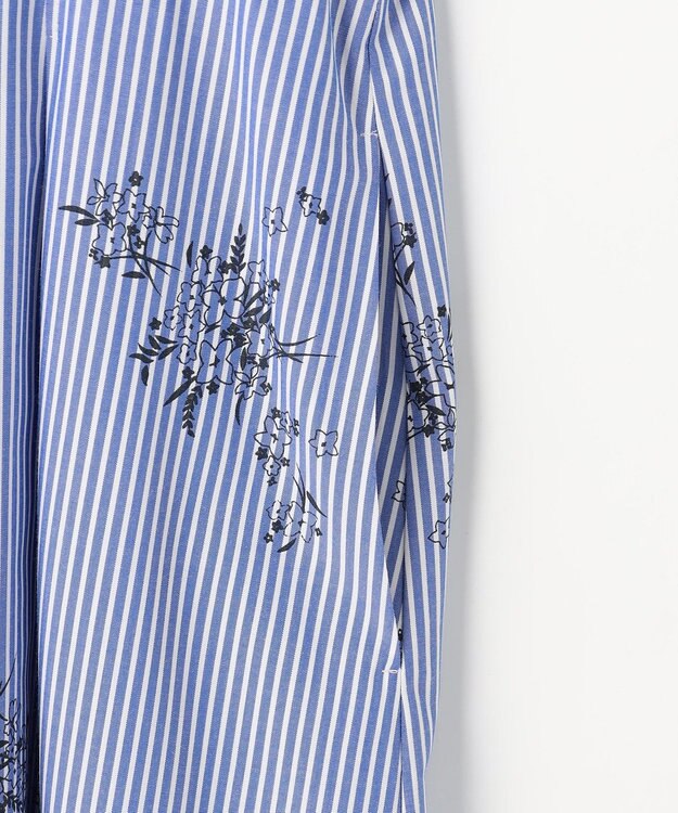 J.PRESS LADIES 【一枚で着映え】ストライプ×フラワープリント ワンピース ネイビーストライプ系