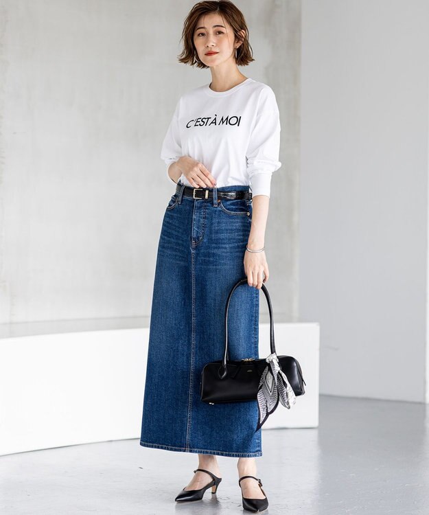 23区 【滝沢眞規子さん着用/VERY掲載】メタルループ ベルト ブラック(型押し)