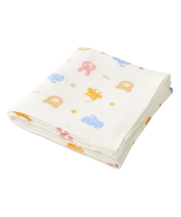 MIKI HOUSE HOT BISCUITS ガーゼバスタオル＆ラトルギフトセット【BOX付き】 アイボリー