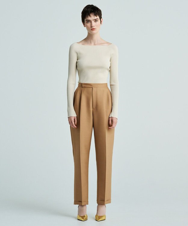 uncrave 【洗える】スムースニット オフショルプルオーバー（uncrave WHITE） エクリュ