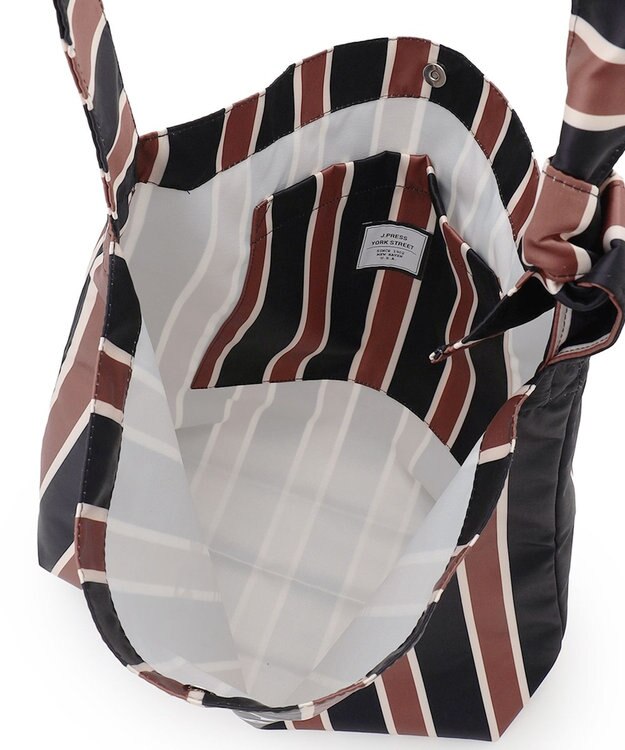 J.PRESS YORK STREET 【UNISEX】ストライプ ショルダーバック ブラック系1