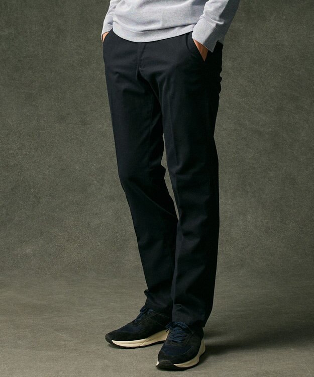 JOSEPH ABBOUD 【ウエストも伸びる！オーガニックコットン使用・25AW】トリコチンストレッチ パンツ ネイビー系