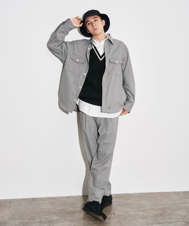 J.PRESS YORK STREET 【UNISEX】チェックストレッチイージーパンツ ブラック系3