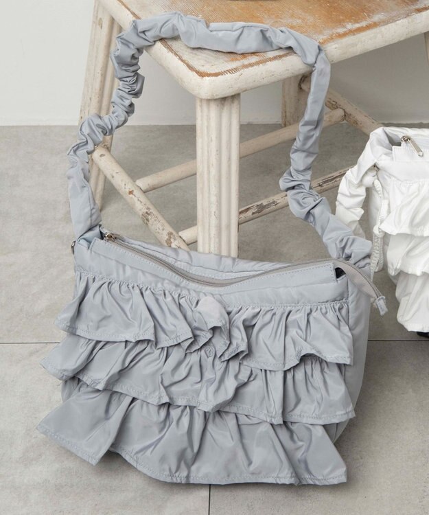 WEGO フリルドロストギャザーショルダー ライトグレー