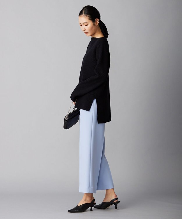 ICB 【WEB限定カラーあり】ウールカシミヤ ボートネックニット ブラック系