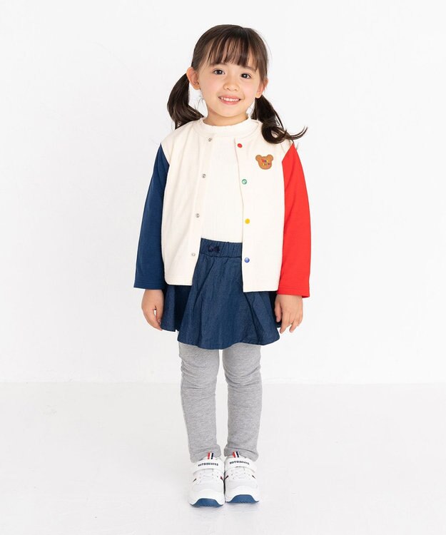 MIKI HOUSE HOT BISCUITS 【80-120cm】 スカート付パンツ 紺×グレー