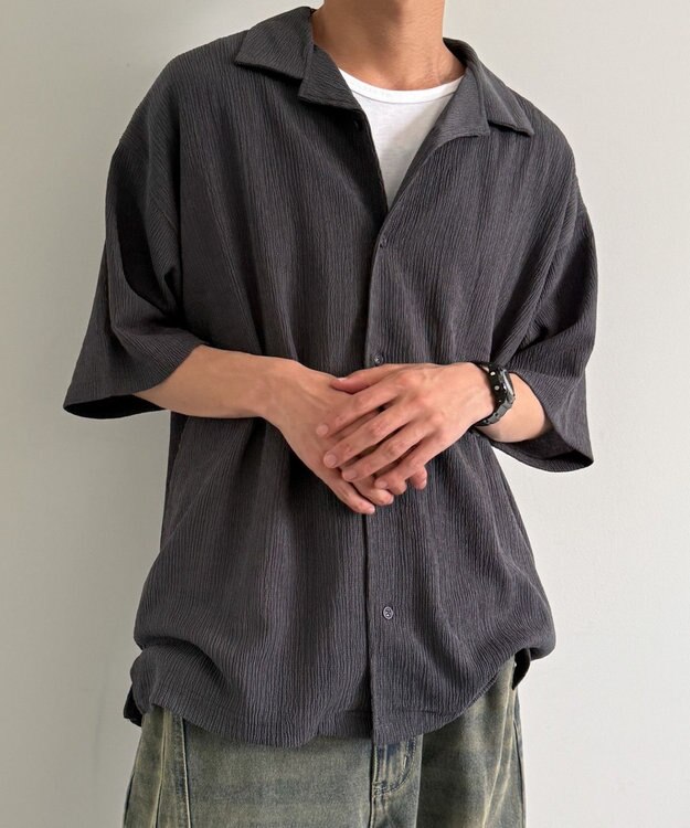 WEGO アンサンブルサッカーシャツ(SS) ブラック中濃色