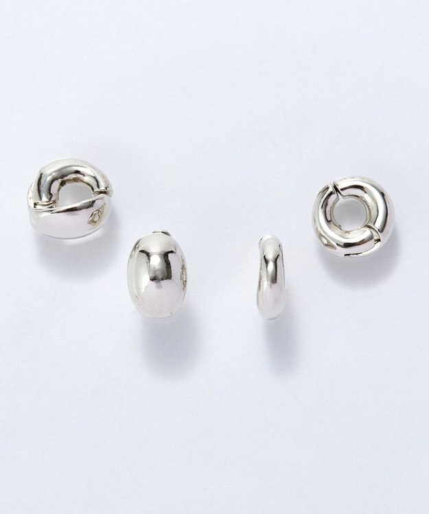 Phoebe 【ピアス見えシリーズ/金属アレルギー対応】オーバルフープスナップイヤリング　シルバー シルバー