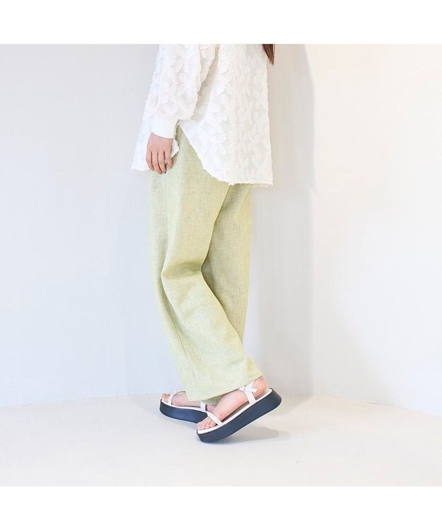 MODE ET JACOMO <noyau>パールデザイン厚底スポーツサンダル アイボリー