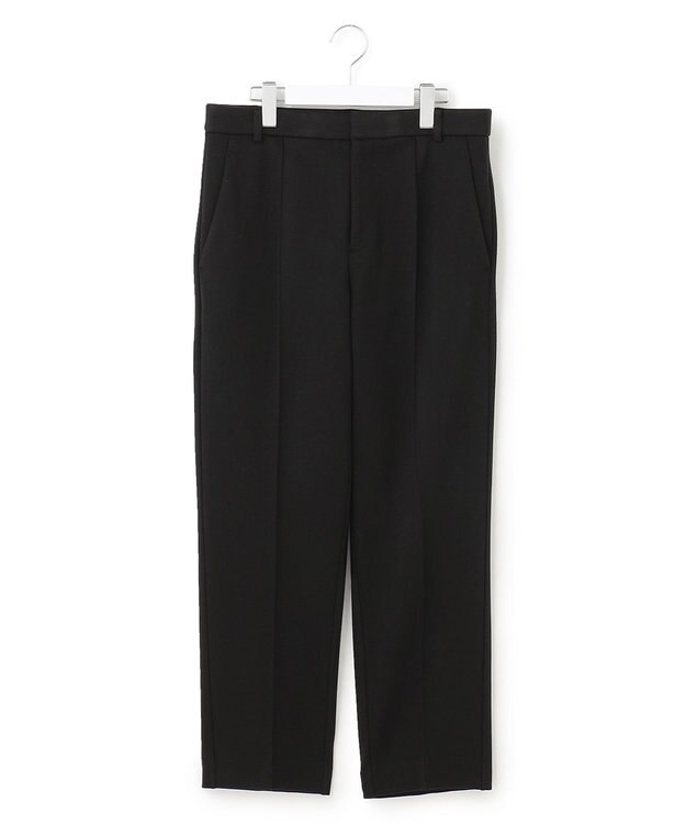 23区 L 【Lサイズ限定】ソフトストレッチポンチ テーパードパンツ ブラック系