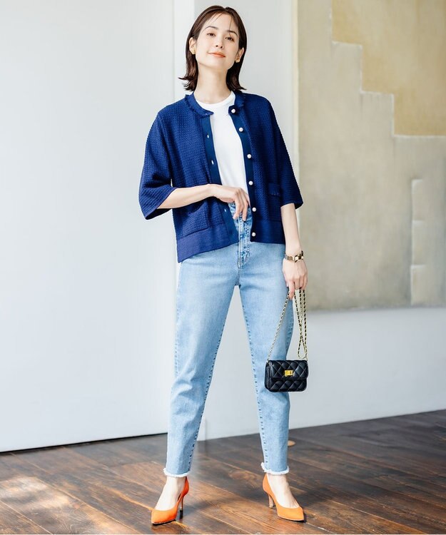 組曲 【洗える・アンサンブル対応】MINAノースリーブ ニット アイボリー系