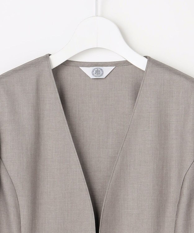 J.PRESS LADIES L OXIJEWEL ストレッチ ノーカラー ジャケット グレー系