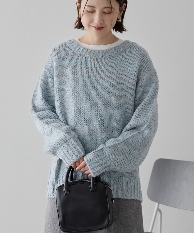 AMERICAN HOLIC メランジルーズニットプルオーバー Blue