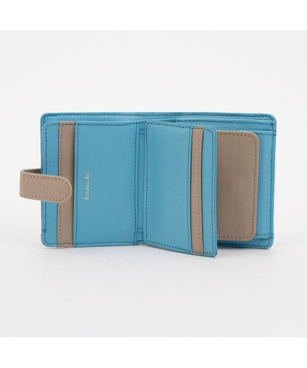 UNBILLION アトランタ ATLANTA / 牛革二つ折りカラーコンビウォレット ブルー