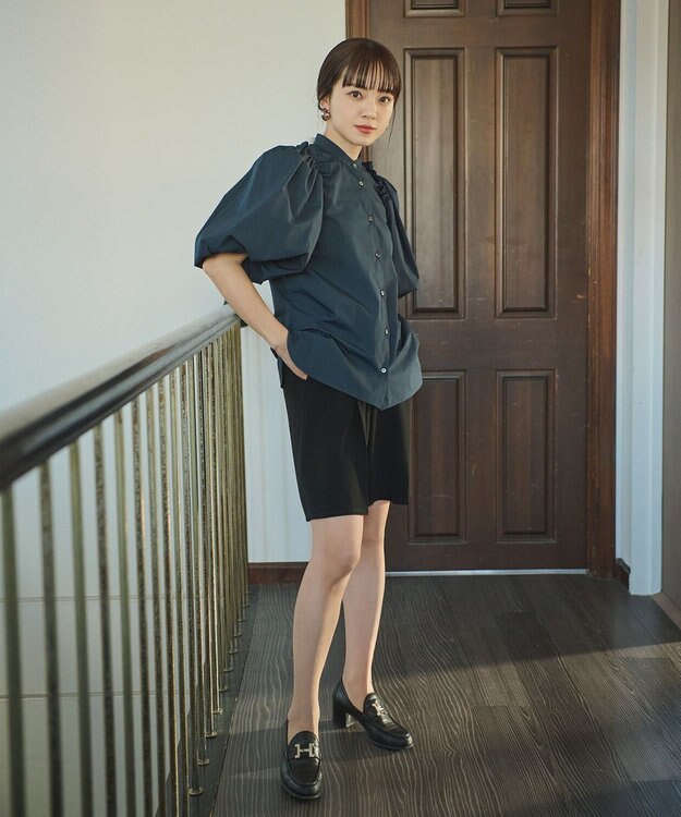 #Newans 【ANSWER for フォトジェニックスタイル】バルーンスリーブブラウス ネイビー系