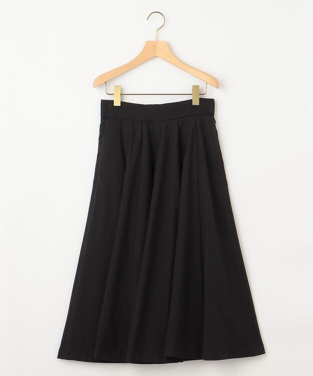組曲 T/Rツイルストレッチ フレアスカート ブラック系