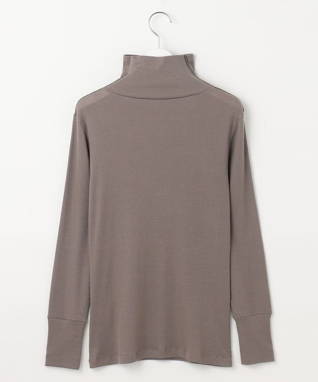 自由区 L 【洗える】ベアテレコボトルネック カットソー モカ