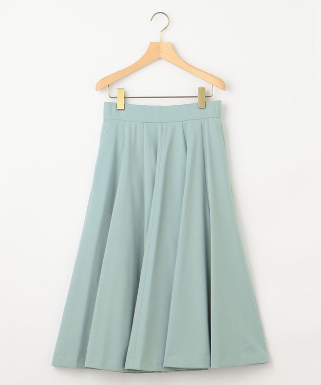 組曲 T/Rツイルストレッチ フレアスカート スモーキーグリーン系