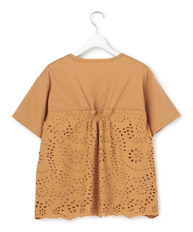 23区 【先行予約】カットワークエンブロイダリー スカラップヘム トップス キャメル系