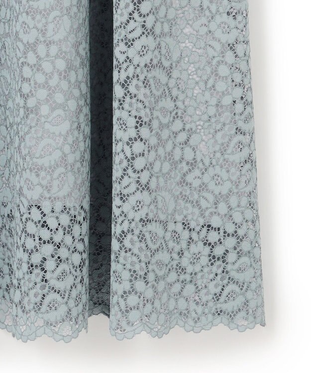 23区 S 【APPLAUDIR】ニュアンスフラワーレース ドレス サックスブルー系