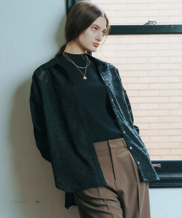 YECCA VECCA 3wayシアージャガードシャツ Ivory