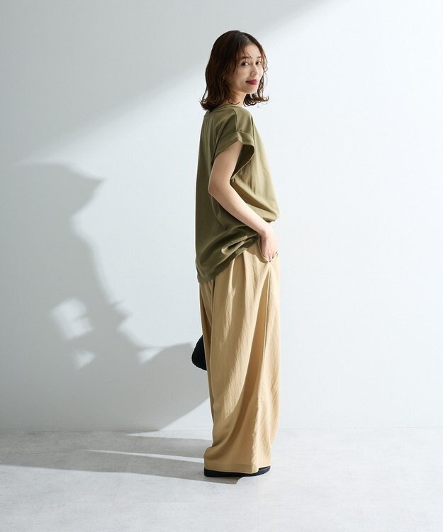 Green Parks 汗染み防止フレンチロゴＴシャツ Khaki