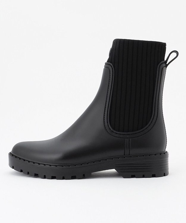 23区 UNISA サイドゴア ショートレインブーツ ブラック系