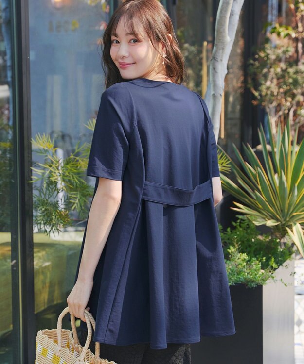 Tiaclasse 【おのののかさん着用 】「冷凛（ひやりん）」カノコバックフレアカットソー ブルー