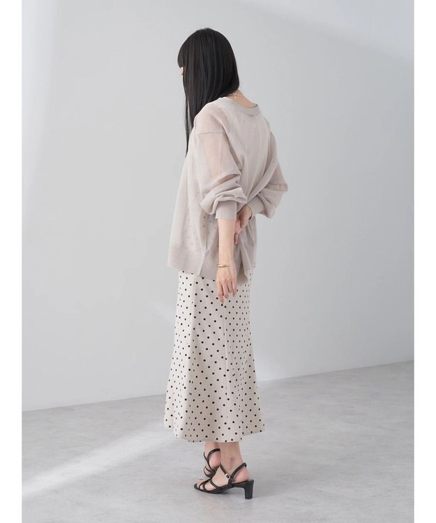 earth music&ecology ファンシーラメＶネックカーディガン Light Gray