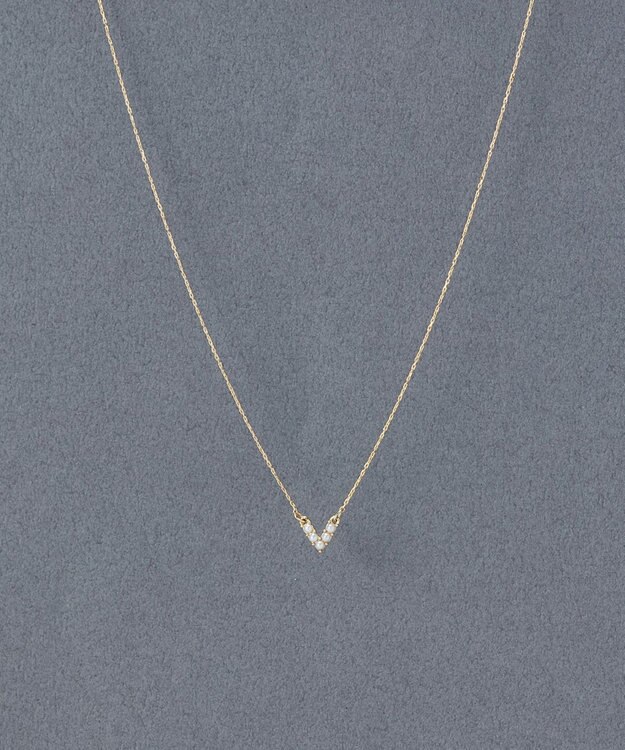 Phoebe 〈金属アレルギー対応〉Vラインミニパールネックレス　V字デザイン/小粒パール ホワイト