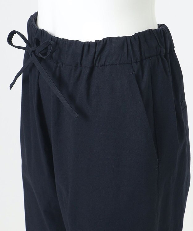 23区 【R(アール)】クリスピーリネンストレッチ パンツ ネイビー系