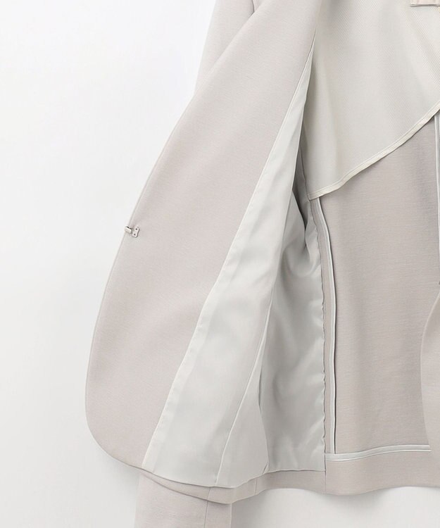 自由区 【好評につき追加生産/洗える】WASHABLEPONTE ノーカラージャケット ライトグレー系