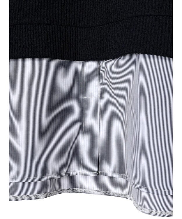 Green Parks ニットソードッキングチュニック Stripe