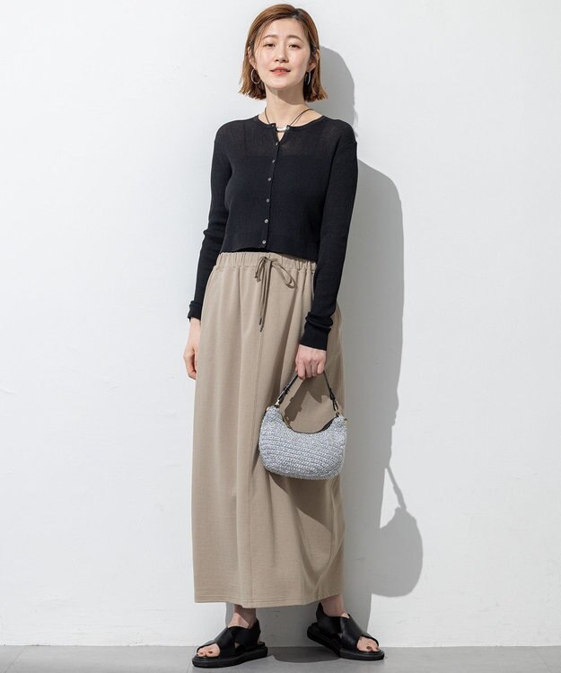 23区 【SLOW/一部店舗限定】シアーサマー リブ カーディガン ブラック系