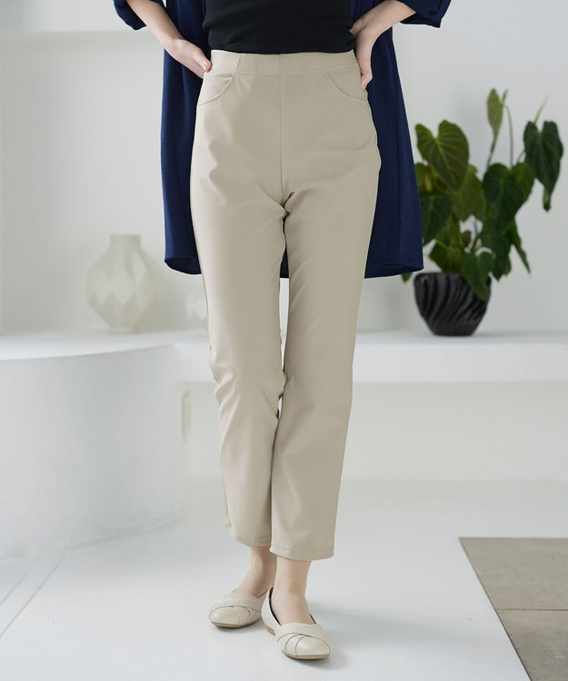 Tiaclasse 日本製デンビスリムストレートパンツ ブラック