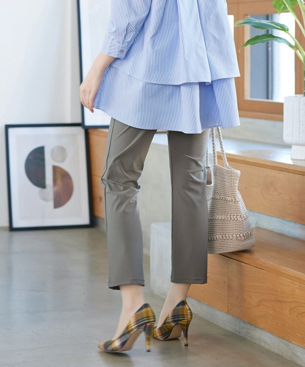 Tiaclasse 日本製デンビスリムストレートパンツ モカ