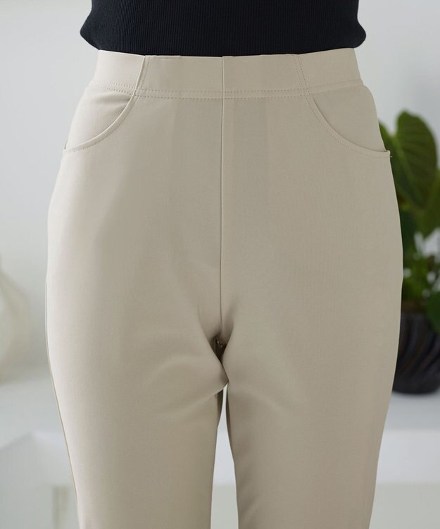 Tiaclasse 日本製デンビスリムストレートパンツ ベージュ