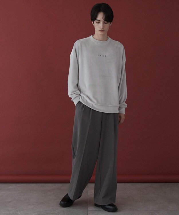 WEGO 【ユニセックス着用ITEM】マイクロシャギーワンポイントプルオーバー ライトグレー