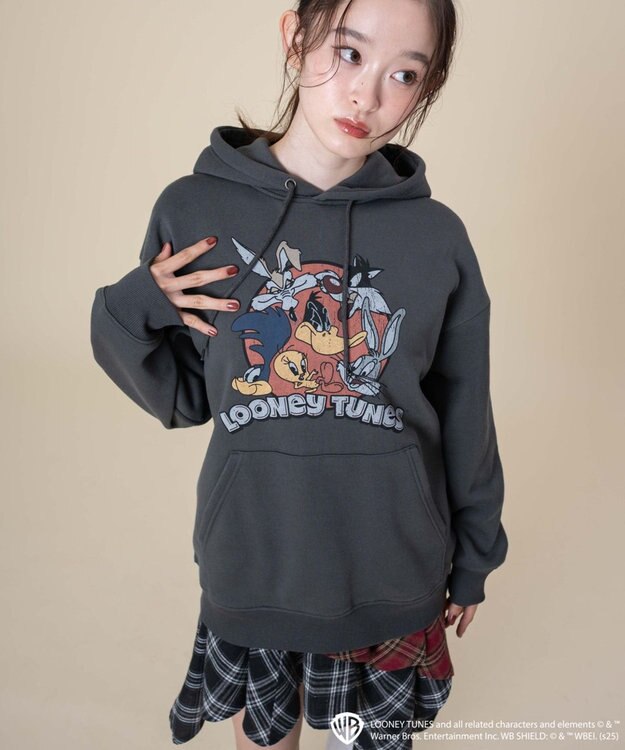 WEGO 【ユニセックス着用ITEM/裏起毛】LOONEYTUNESグラフィックプルオーバー スミクロ